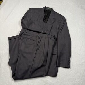 Lauren Ralph Lauren Suit Jacket Mens 39R Gray Wool Pinstripe 2 Piece Canada